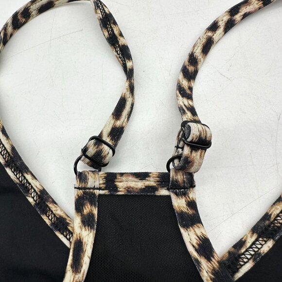 Zyia Active Sports Bra Women's Pullover Athletic Mesh Animal Print Black Beige S - Picture 6 of 11